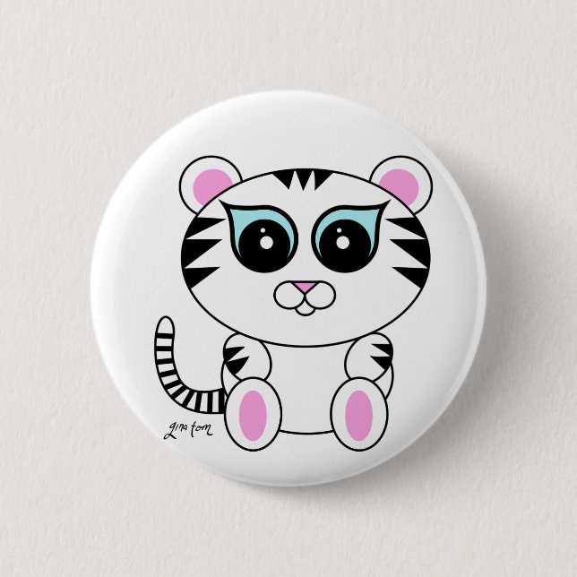 White Tiger Button (Front)