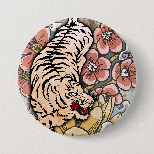 White Tiger Button (Front)