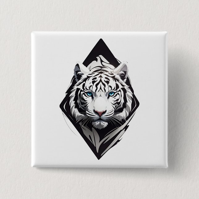 White Tiger Button (Front)