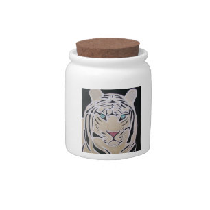 WHITE TIGER CANDY JAR