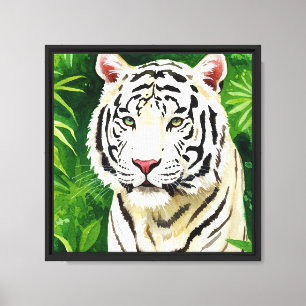 White tiger canvas print