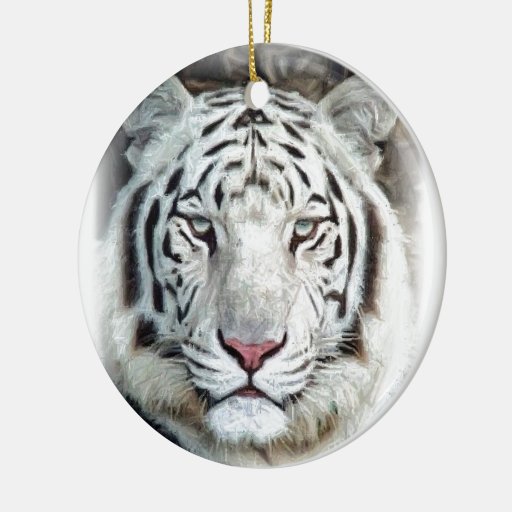 WHITE TIGER CERAMIC ORNAMENT | Zazzle