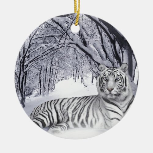 WHITE TIGER CERAMIC ORNAMENT