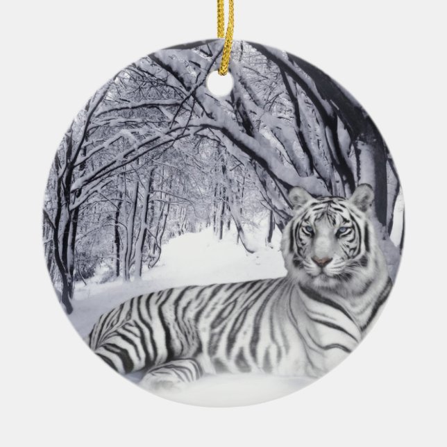 WHITE TIGER CERAMIC ORNAMENT (Front)
