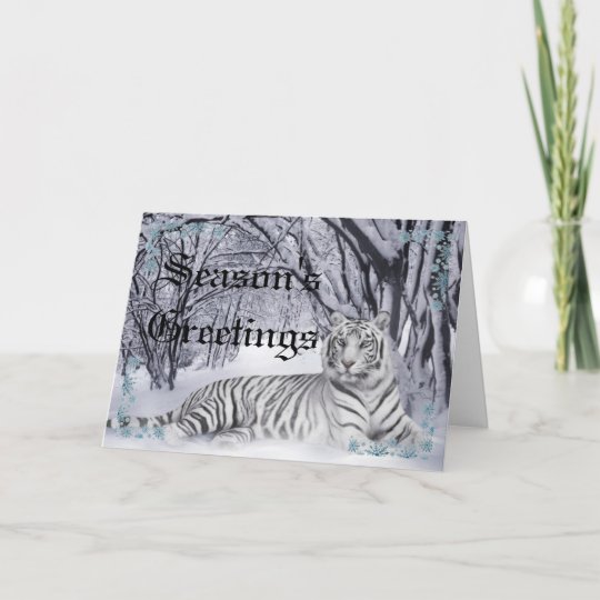 White Tiger Christmas Card | Zazzle.com