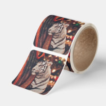 White Tiger Christmas Sticker – Painterly Wildlife