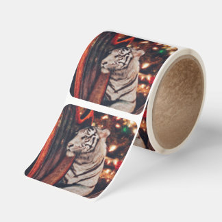 White Tiger Christmas Sticker – Painterly Wildlife
