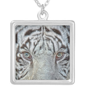 White Tiger Close Up Necklace