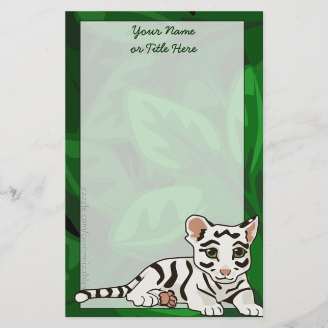 White Tiger Cub Stationery