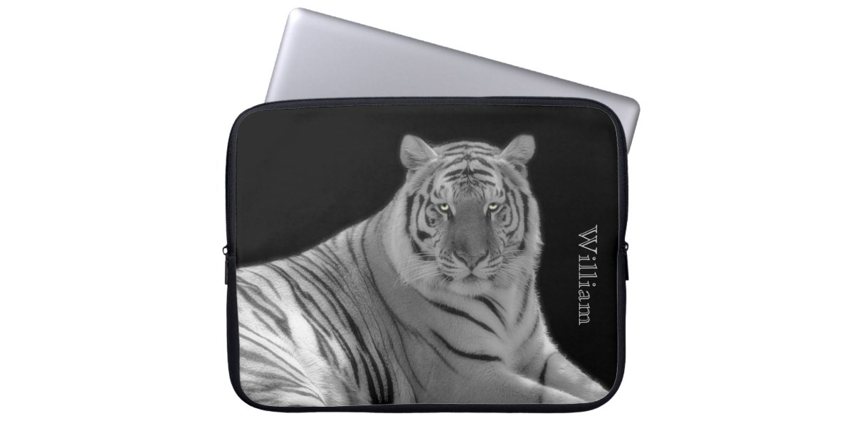 White Tiger Custom Laptop Case | Zazzle