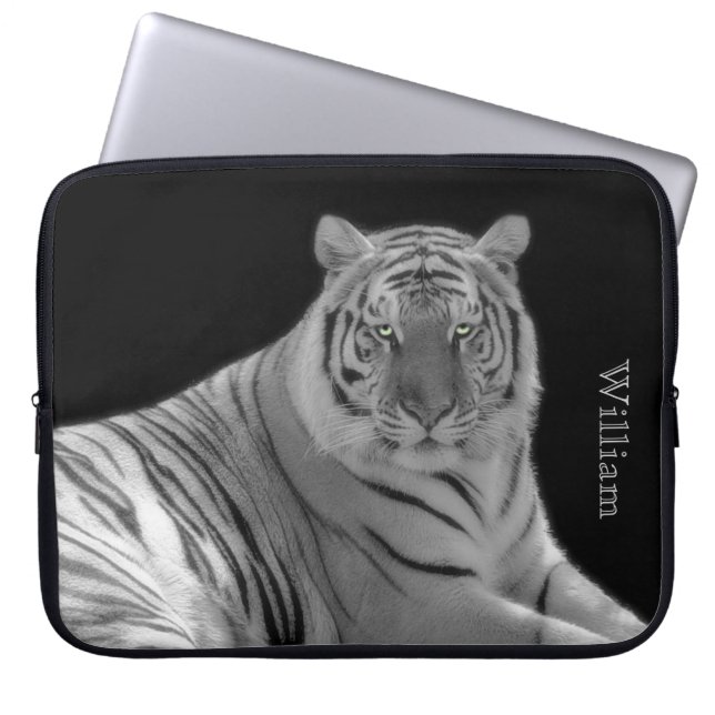 White Tiger Custom Laptop Case (Front)