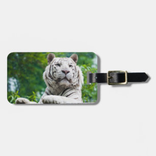 White Tiger custom luggage tag