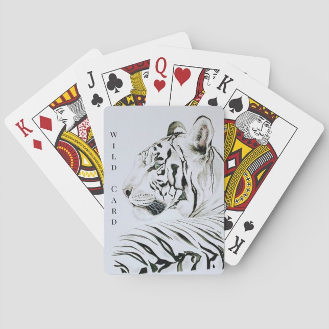 White Tiger Customizable Poker Cards (Back)