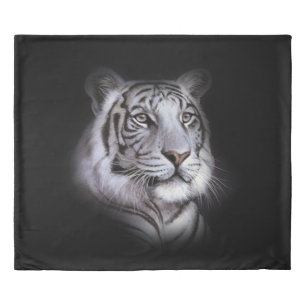 White Tiger Face Duvet Cover