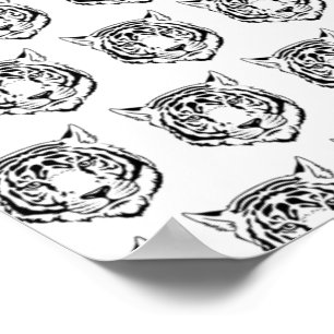 White Tiger Face Head Wild Animals Feline Lover Poster