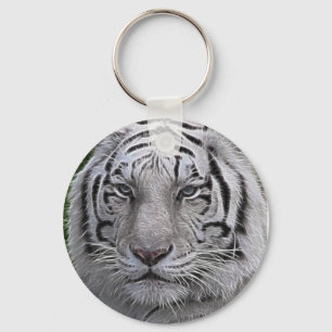 White Tiger Face Keychain