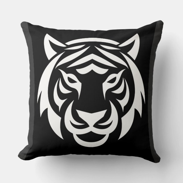 White Tiger Face Pillow (Front)