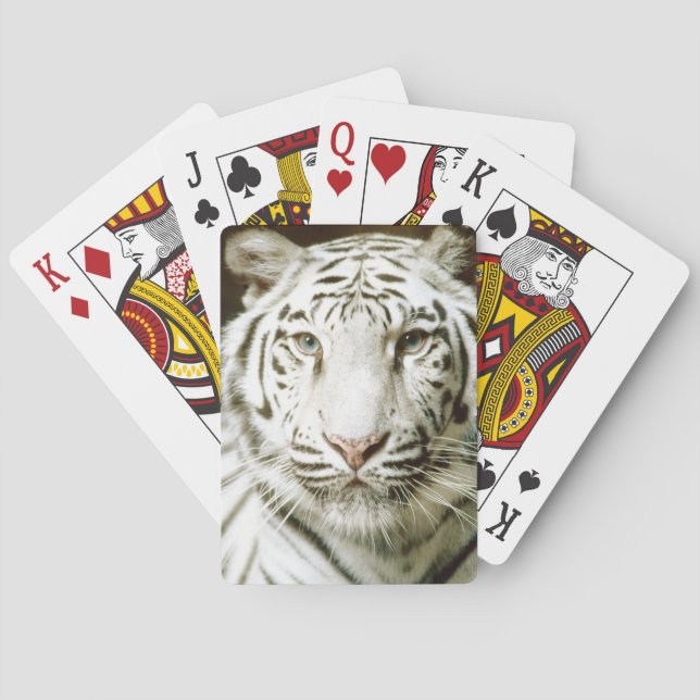 White Tiger Face Poker Cards (Back)