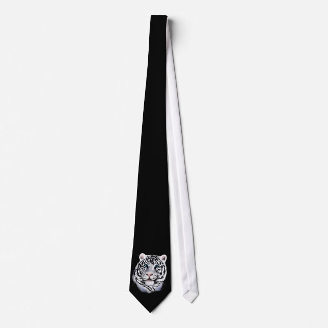 White Tiger Face Tie (Front)
