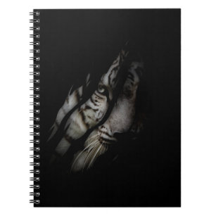 White Tiger Face Torn Claw Wild Safari Animal Cat Notebook