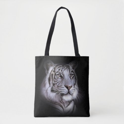 White Tiger Face Tote Bag