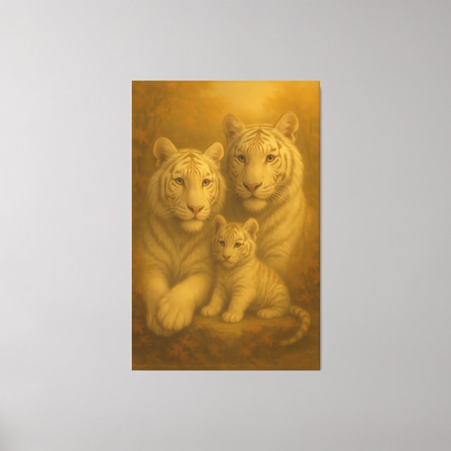 White Tiger Family – Fine Art Premium Canvas (Front)