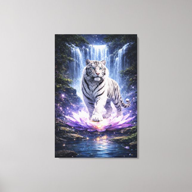White Tiger Fantasy Art | Man Jiang Hong Art Serie Canvas Print (Front)