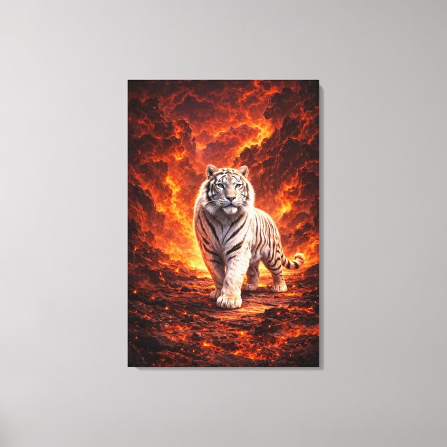White Tiger Fantasy Art | Man Jiang Hong Art Serie Canvas Print (Front)