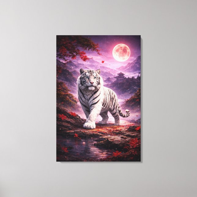 White Tiger Fantasy Art | Man Jiang Hong Art Serie Canvas Print (Front)