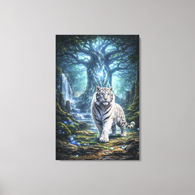 White Tiger Fantasy Art | Man Jiang Hong Art Serie Canvas Print (Front)