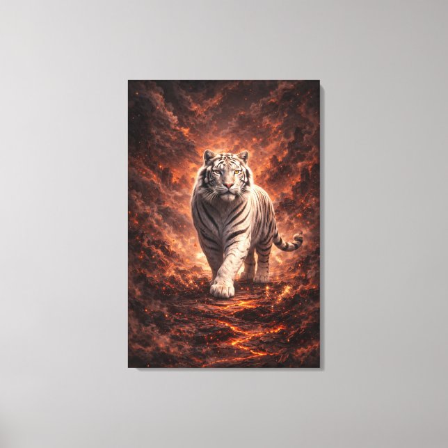 White Tiger Fantasy Art | Man Jiang Hong Art Serie Canvas Print (Front)