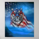 White Tiger Flag Art Poster/Print Poster