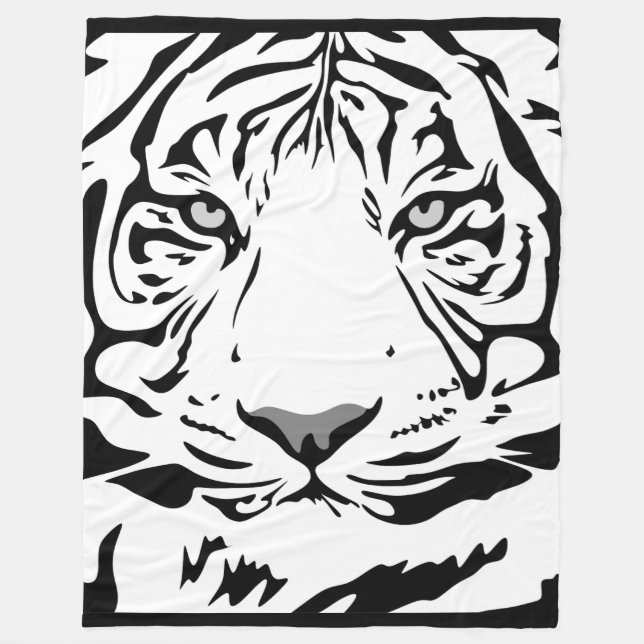White Tiger Fleece Blanket (Front)