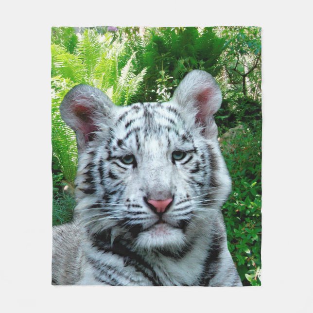 White Tiger Fleece Blanket (Front)