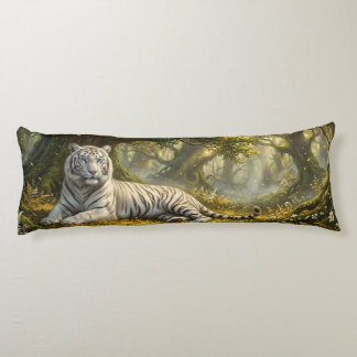 White Tiger Forest – Enchanted Woodland Serenity Body Pillow
