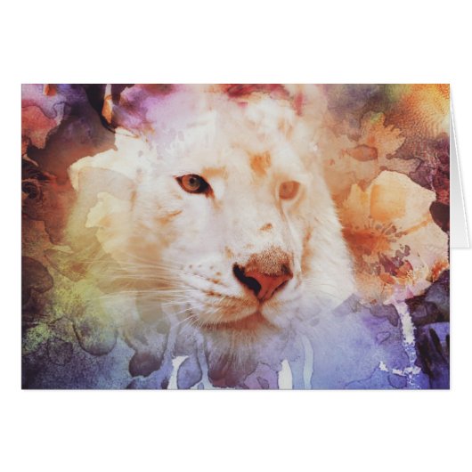White Tiger Grunge Cards (Front Horizontal)