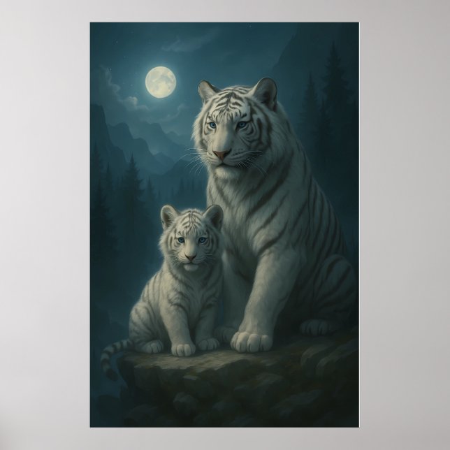 White Tiger – Guardian of Light – ManJiangHong Art Poster (Front)