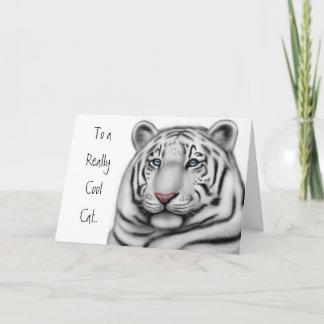 White Tiger Happy Birthday Card