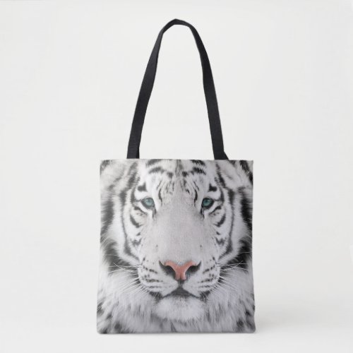 White Tiger Head All_Over_Print Tote Bag