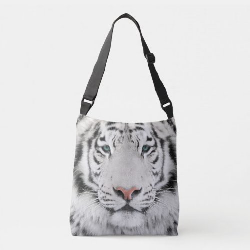 White Tiger Head Cross Body Bag