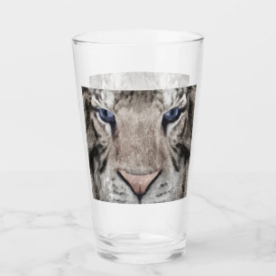 White Tiger Head  Glass