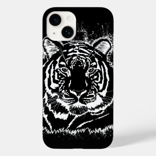 White tiger head in grunge style Case_Mate iPhone 14 case