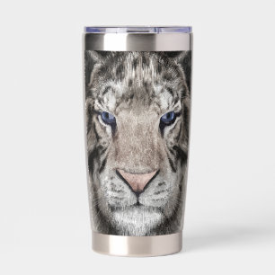 White Tiger Head  Insulated Tumbler