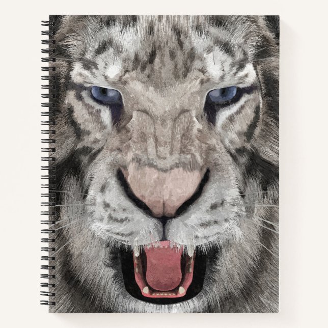 White Tiger Head  Notebook (Front)