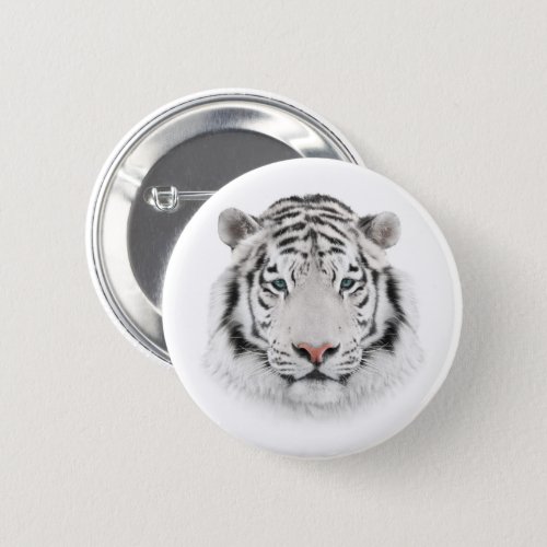 White Tiger Head Round Button