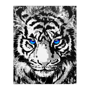 White Tiger Head Tiger Drawing Acrylic Art