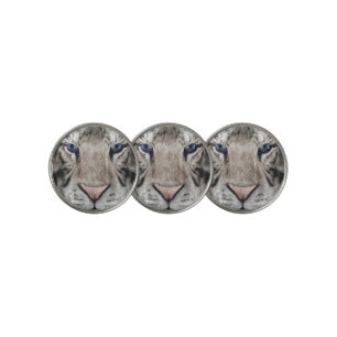 White Tiger Head Wildlife Aesthetic Golf Ball Marker