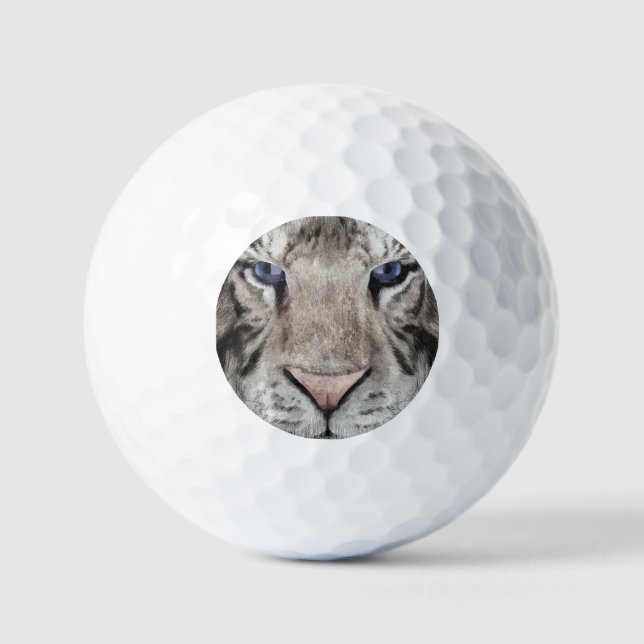 White Tiger Head Wildlife Aesthetic Golf Balls (Front)