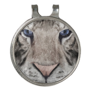 White Tiger Head Wildlife Aesthetic Golf Hat Clip