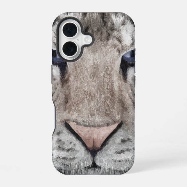 White Tiger Head Wildlife Aesthetic iPhone Case (Back)